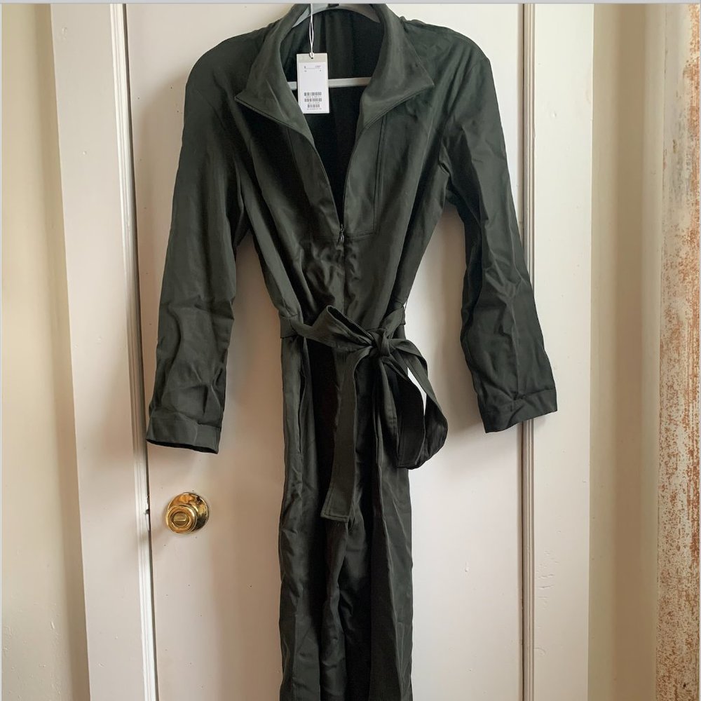 SOLD-OUT FW 21: COS Green Straight Belted Jumpsuit
